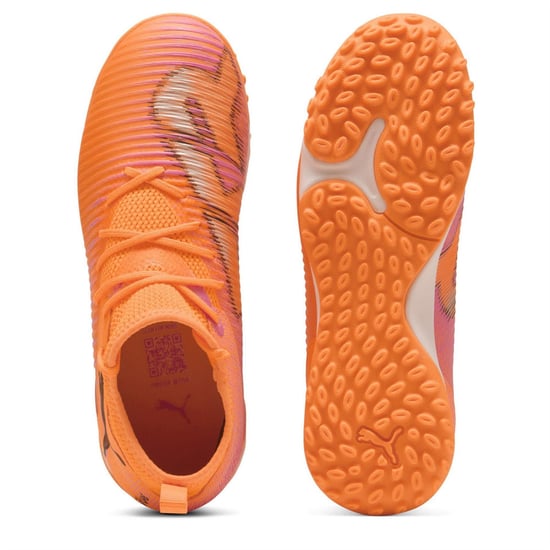 Boys Puma Kids Future 8 Match TT + Mid Astro Turf Football Boots in Ht Fr-Blk-Rvsh - Image 3