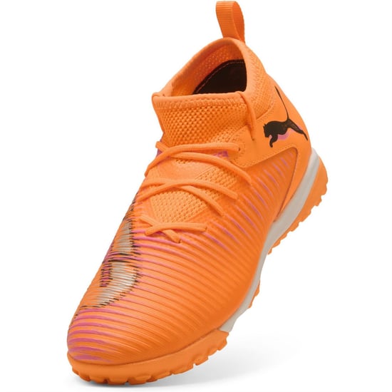 Boys Puma Kids Future 8 Match TT + Mid Astro Turf Football Boots in Ht Fr-Blk-Rvsh - Image 6