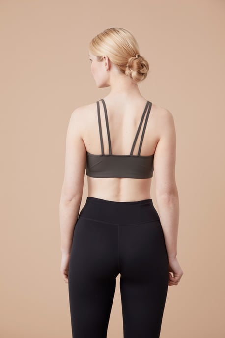 'Comfort Zone' Women's Scuba Bra Lightweight Breathable Stretchy Moisture Wick Khaki - Image 3