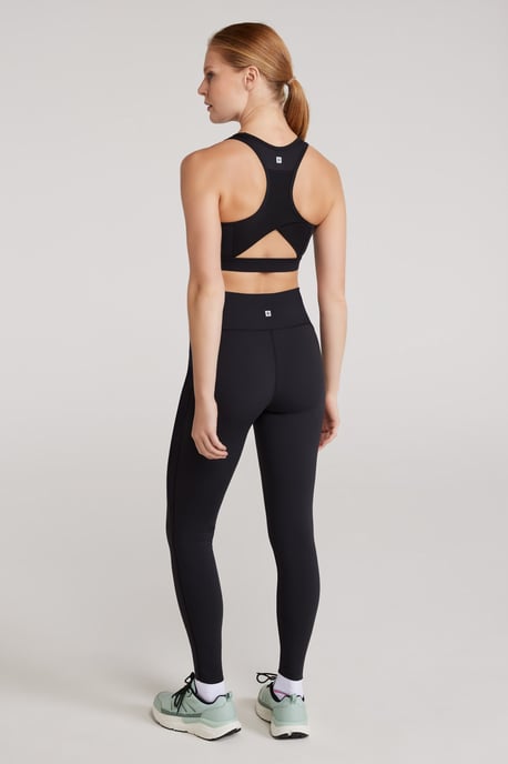 'Mesh Motion' Women's Sports Bra High Support Stretchy Quick Dry Racer Back Black - Image 4