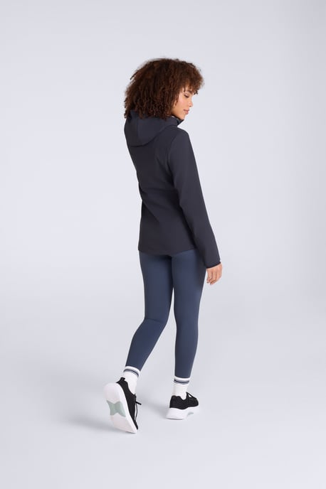 'Solstice' Women's Active Softshell Jacket Water-Resistant Lightweight Hooded Layer Black - Image 5