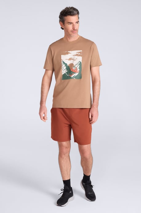 'Hurdle' Men's Running Shorts Quick Wicking Active Bottoms Rust - Image 2