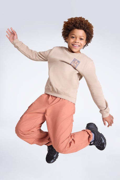 Kids Crew Neck Sweatshirt Casual Comfortable Lightweight Children's Pullover Top Olive - Image 2