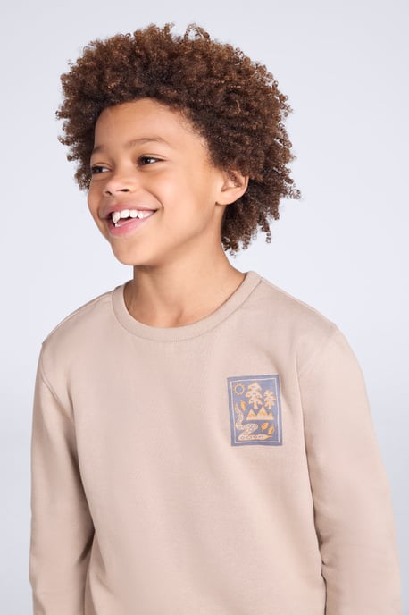 Kids Crew Neck Sweatshirt Casual Comfortable Lightweight Children's Pullover Top Olive - Image 3