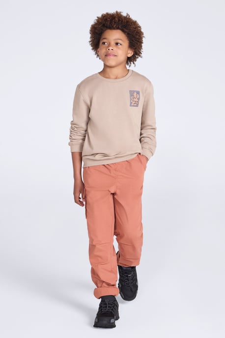 Kids Crew Neck Sweatshirt Casual Comfortable Lightweight Children's Pullover Top Olive - Image 4