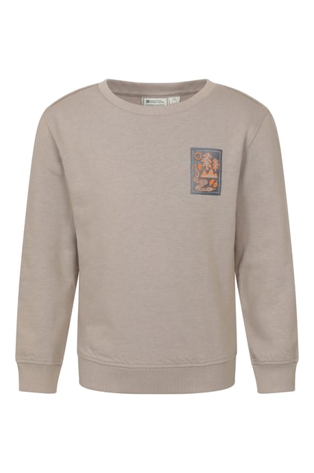 Kids Crew Neck Sweatshirt Casual Comfortable Lightweight Children's Pullover Top Olive - Image 5