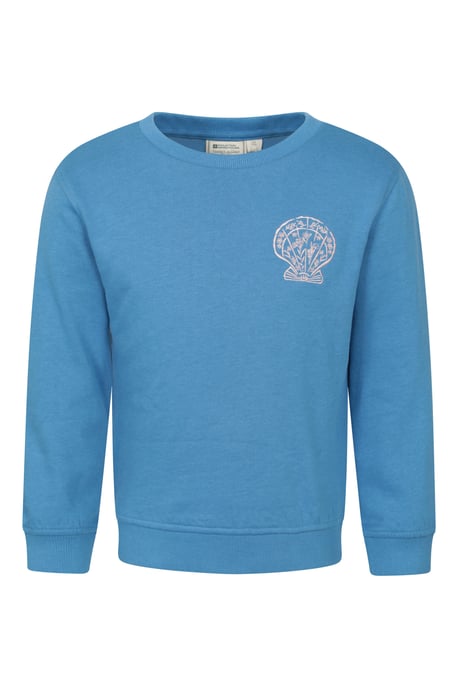 Kids Crew Neck Sweatshirt Casual Comfortable Lightweight Children's Pullover Top Blue/Navy - Image 1