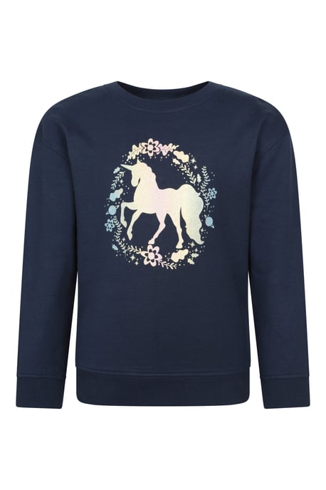 Kids Crew Neck Sweatshirt Casual Comfortable Lightweight Children's Pullover Top Dark Blue - Image 2