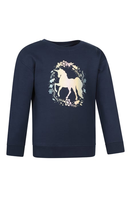 Kids Crew Neck Sweatshirt Casual Comfortable Lightweight Children's Pullover Top Dark Blue - Image 4