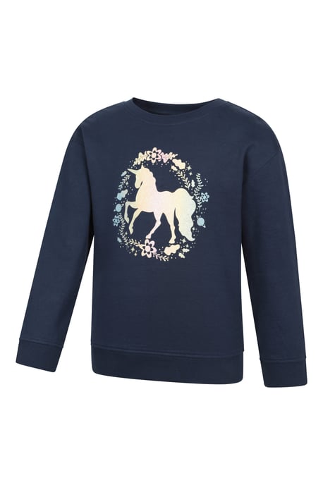 Kids Crew Neck Sweatshirt Casual Comfortable Lightweight Children's Pullover Top Dark Blue - Image 6
