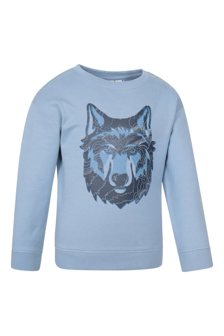 Kids Crew Neck Sweatshirt Casual Comfortable Lightweight Children's Pullover Top Blue - Image 2