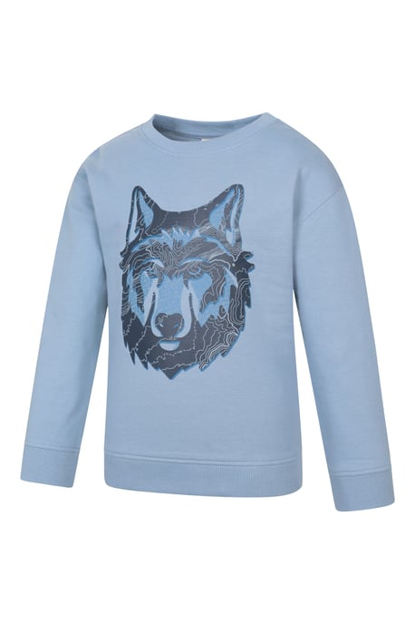 Kids Crew Neck Sweatshirt Casual Comfortable Lightweight Children's Pullover Top Blue - Image 4