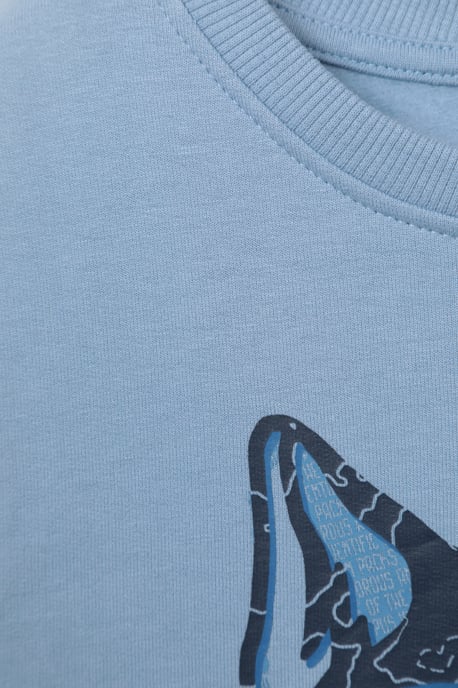 Kids Crew Neck Sweatshirt Casual Comfortable Lightweight Children's Pullover Top Blue - Image 5