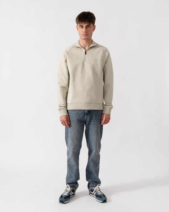 Regular Fit Long Sleeve Logo Detail Sweatshirt in Light Grey - Image 3
