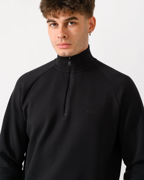 Regular Fit Long Sleeve Logo Detail Sweatshirt in Black - Image 3