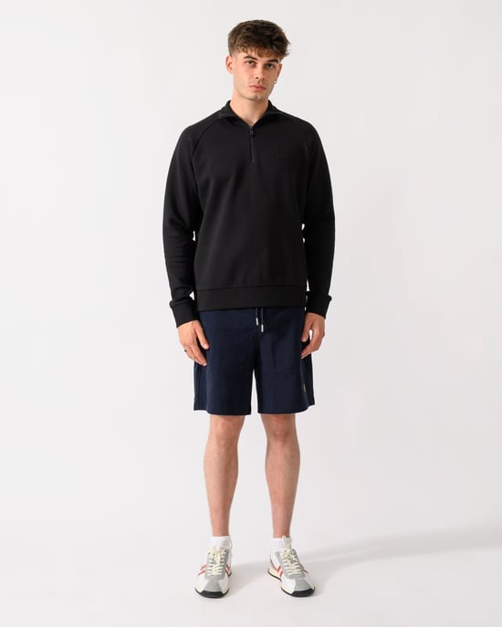 Regular Fit Long Sleeve Logo Detail Sweatshirt in Black - Image 4