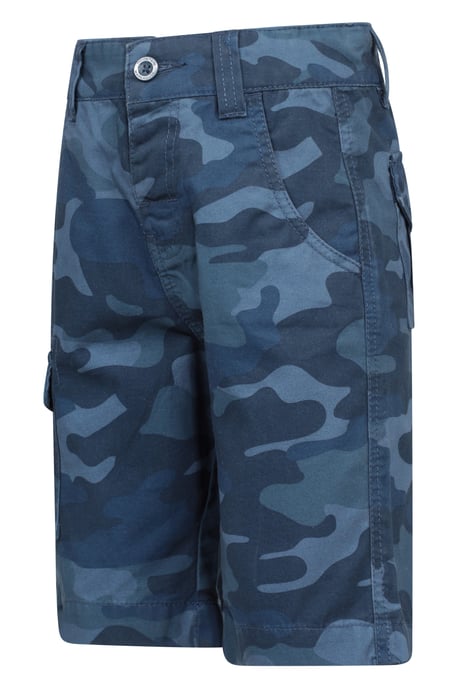 'Camo' Kids Cargo Shorts Cotton Multiple Pockets Comfy Casual Bottoms Dark Blue - Image 2