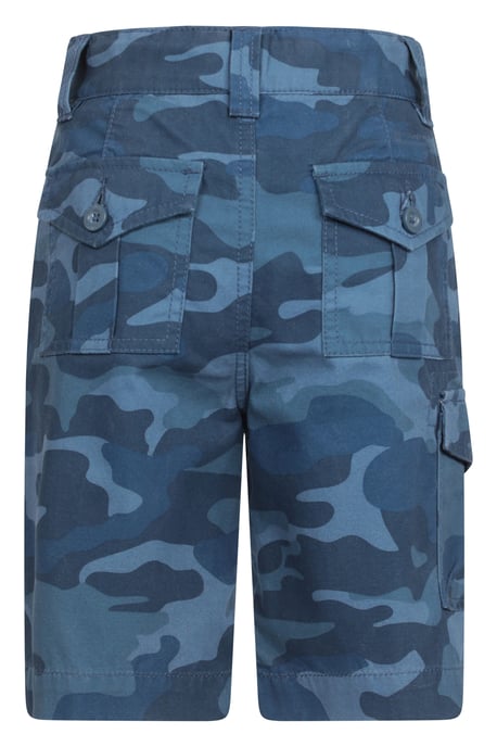 'Camo' Kids Cargo Shorts Cotton Multiple Pockets Comfy Casual Bottoms Dark Blue - Image 3