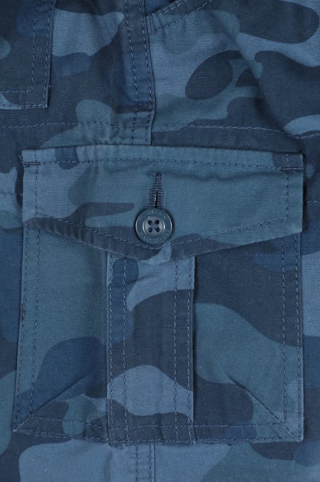 'Camo' Kids Cargo Shorts Cotton Multiple Pockets Comfy Casual Bottoms Dark Blue - Image 4