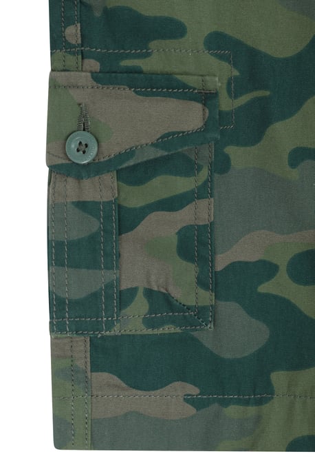 'Camo' Kids Cargo Shorts Cotton Multiple Pockets Comfy Casual Bottoms Forest Green - Image 5