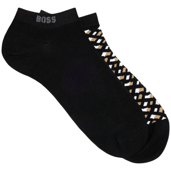 Boss Mens Ankle Socks 2 Pack Monogram Ankle Trainer Socks Stretchy Soft Cotton - Image 3