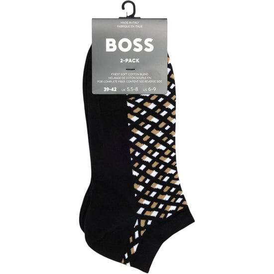 Boss Mens Ankle Socks 2 Pack Monogram Ankle Trainer Socks Stretchy Soft Cotton - Image 6