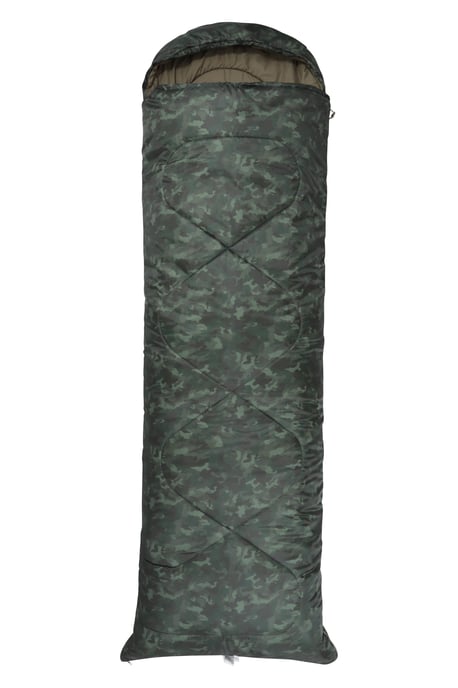 'Apex 250' Square Sleeping Bag Insulated Summer Camping Sack Bed Forest Green - Image 2