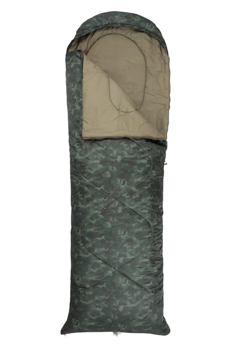 'Apex 250' Square Sleeping Bag Insulated Summer Camping Sack Bed Forest Green - Image 3