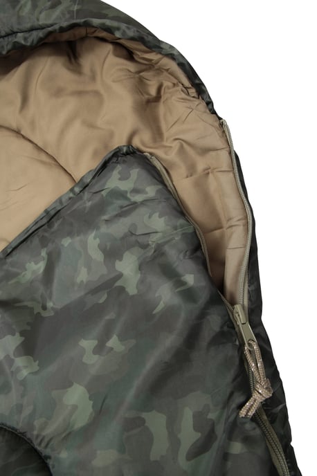 'Apex 250' Square Sleeping Bag Insulated Summer Camping Sack Bed Forest Green - Image 5