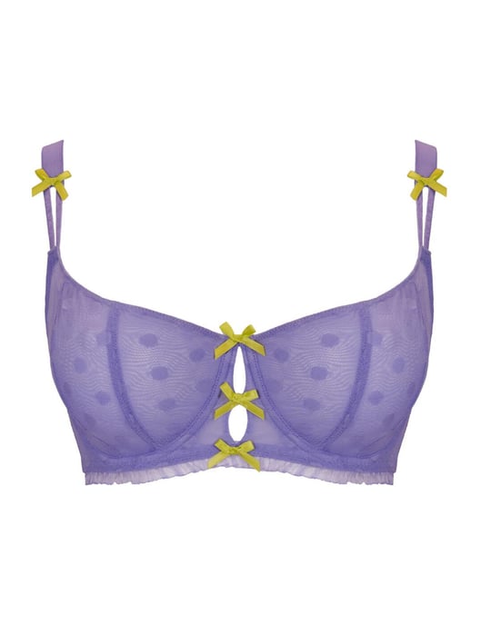 Curvy Kate Frill Me Balcony Bra - Mauve/Lime - Image 3