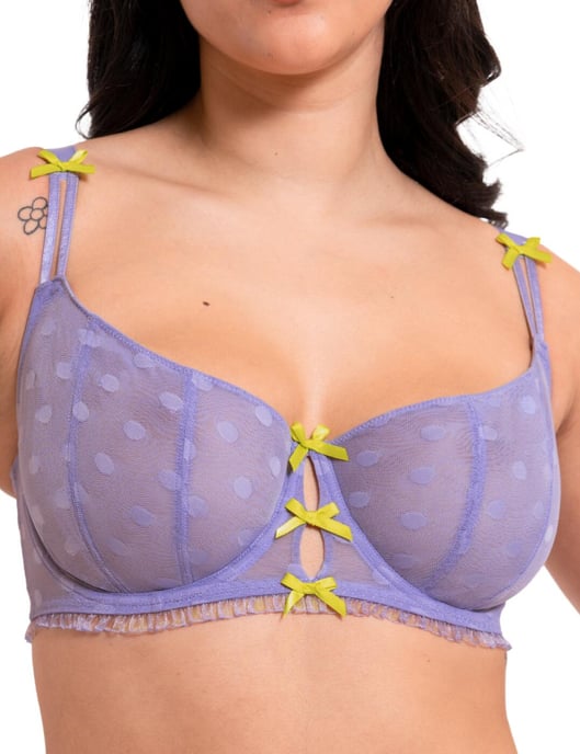 Curvy Kate Frill Me Balcony Bra - Mauve/Lime - Image 4