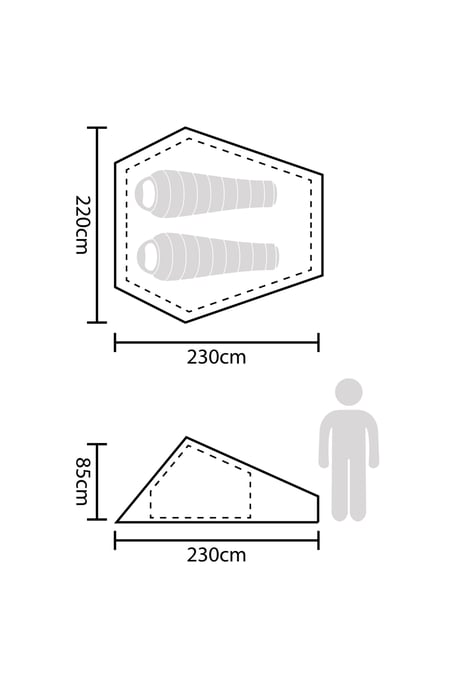 Unisex 2 Man Backpacker Tent with Sewn in Groundsheet Water Resistant Camping Accessory - Image 5
