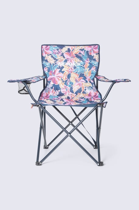 Patterned Folding Chair Lightweight Portable Beach Seat With Built-In Cup Holder Pink - Image 2