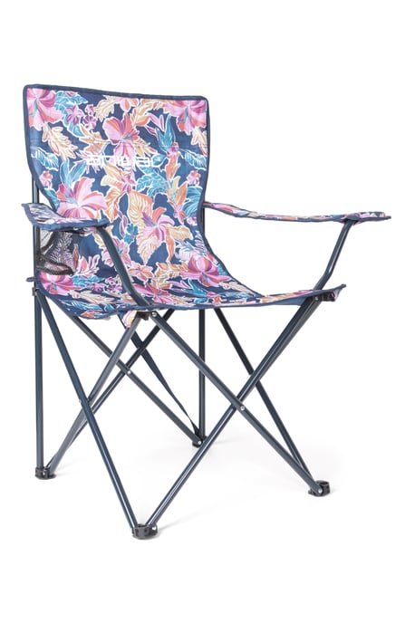 Patterned Folding Chair Lightweight Portable Beach Seat With Built-In Cup Holder Pink - Image 6