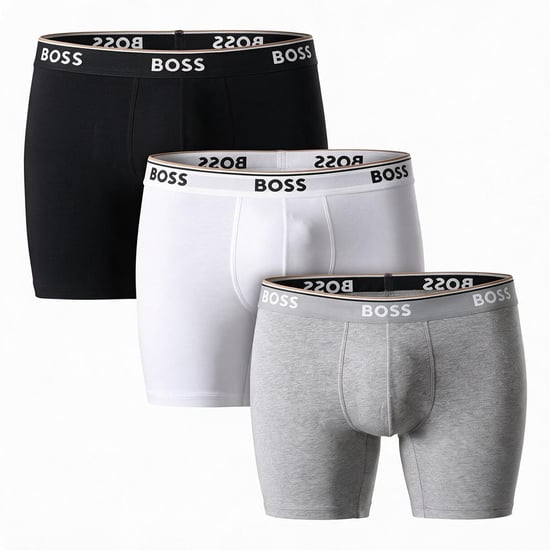 Pack of 3 Men's Elastic Cotton Boxer Shorts 50538142 - Image 1