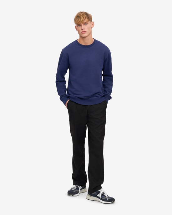 Long Sleeve Classic Sweatshirt in Dark Blue - Image 5