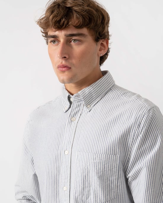 Regular Fit Long Sleeve Logo Detail Shirt - Image 4