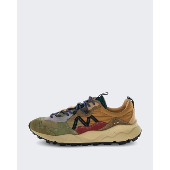 Flower Mountain Heren leren sneaker met suède details - Image 1