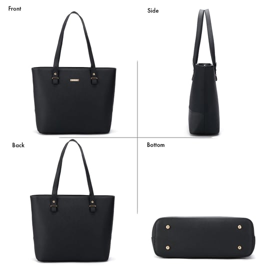 Women’s 3 Piece Handbag Set, Tote Crossbody Bag Purse in Black - Image 4