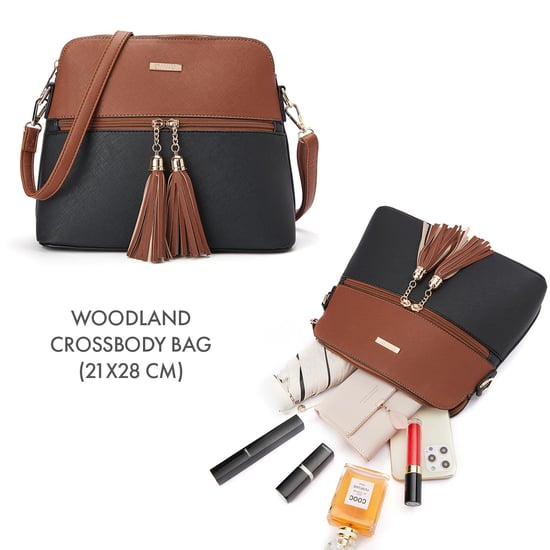 Women’s 3 Piece Handbag Set, Tote Crossbody Bag Purse in Black Brown - Image 4