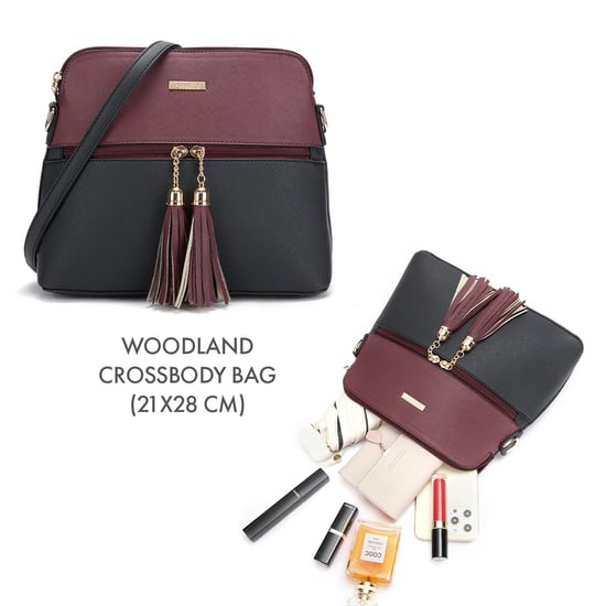 Women’s 3 Piece Handbag Set, Tote Crossbody Bag Purse in Burgundy Black - Image 4