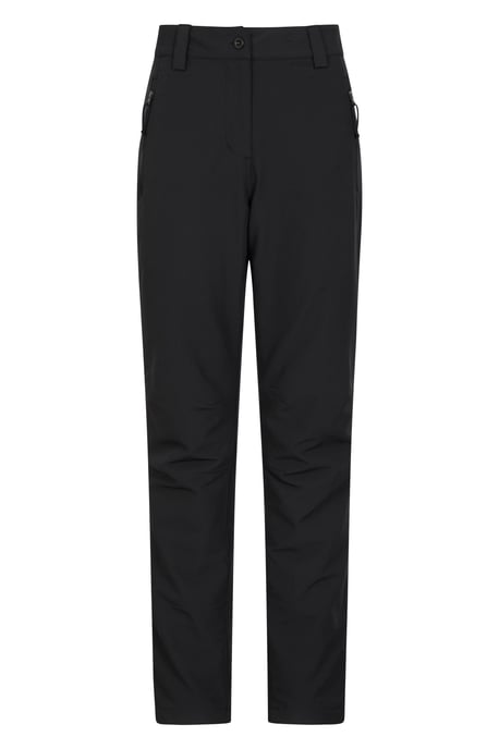 'Arctic' Women's Thermal Trousers Lightweight Stretchy Warm Fleece Lined Pants Black - Image 1