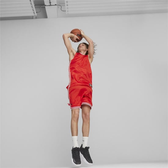 Men's Puma Hoops Team Game Basketball Shorts in Red - Image 5