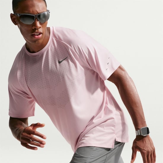 Men's Nike Stride Crew Neck Short Sleeve Jersey Competition T-Shirt in Silt Red/(Ref - Image 3