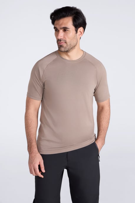 Men's Active T-Shirt Quick Dry Breathable Comfy Sports Tee Beige - Image 2