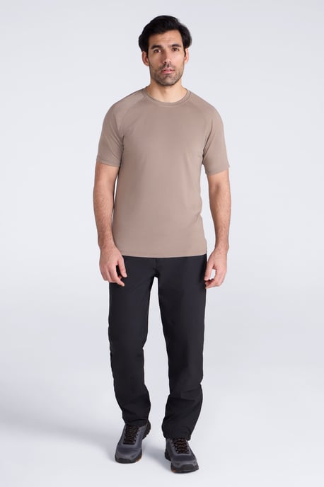 Men's Active T-Shirt Quick Dry Breathable Comfy Sports Tee Beige - Image 3