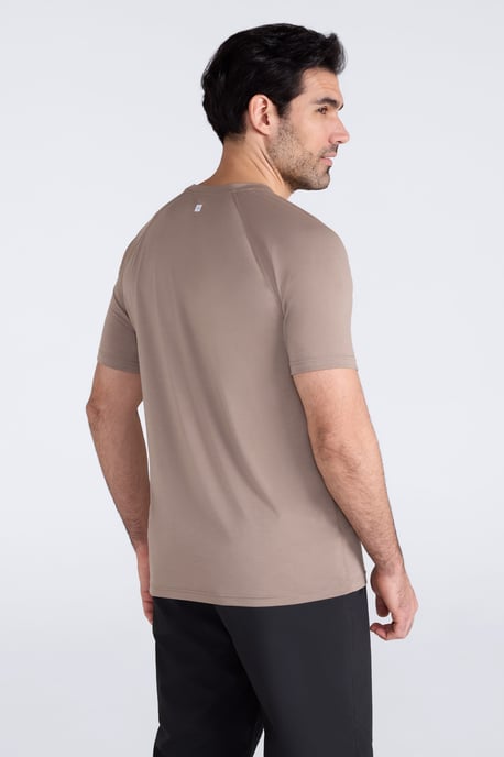 Men's Active T-Shirt Quick Dry Breathable Comfy Sports Tee Beige - Image 4