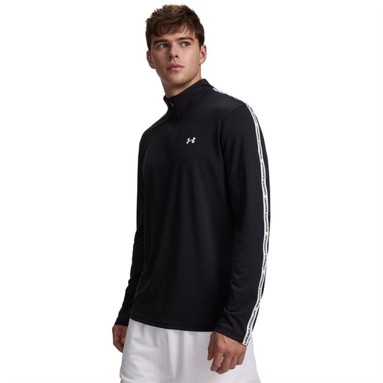Under Armour Heren Tech Textured Half Zip Top (Zwart, Wit) - Image 1