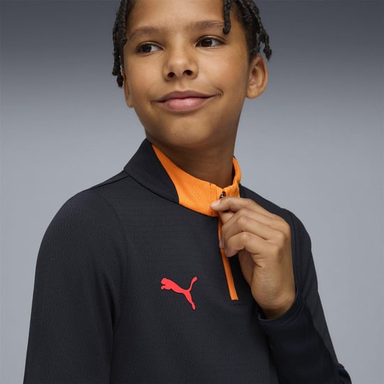 Puma Kinder-top met kwartritssluiting van drillstof (Marine / Rood) - Image 4