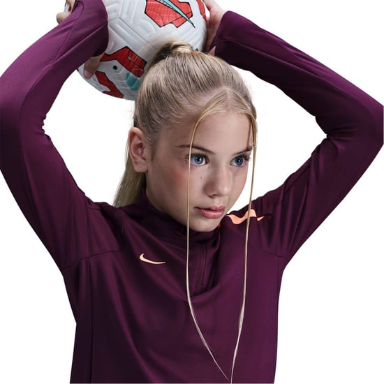 Nike Kinder-Swoosh-trui met kwartritssluiting van drillstof (Bordeaux) - Image 5
